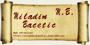 Miladin Bacetić vizit kartica